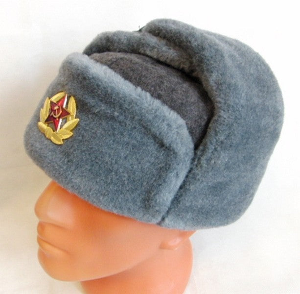 Soviet Russian Army Hat USSR Badge Soldiers North Siberian Ushanka Long Ears