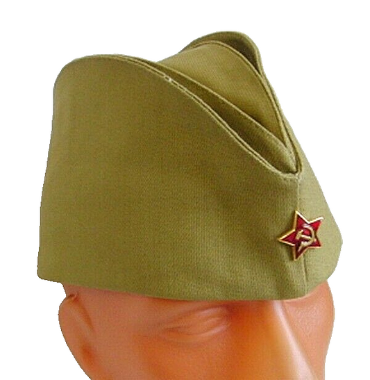 Soviet Russian Army Pilotka Cap Garrison Hat Red Star Badge Size 58 M Khaki New