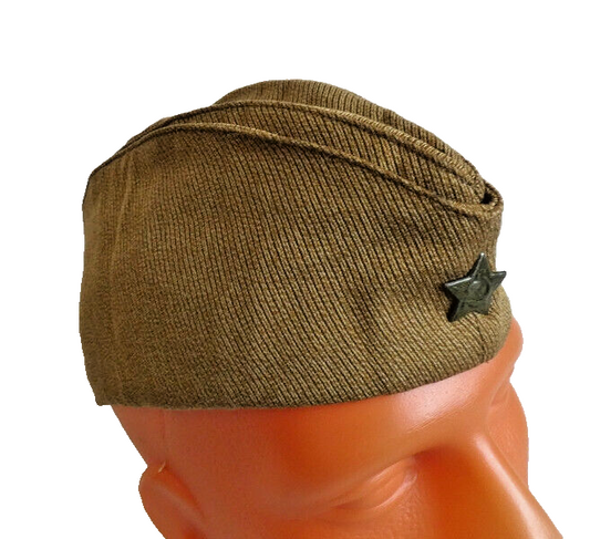 Soviet Russian Army WW2 Great Patriotic War VOV Pilotka Cap Red Green Star Badge