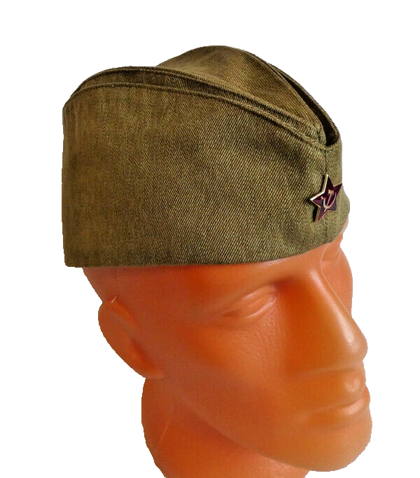 Soviet Russian Army WW2 Great Patriotic War VOV Pilotka Cap Red Green Star Badge