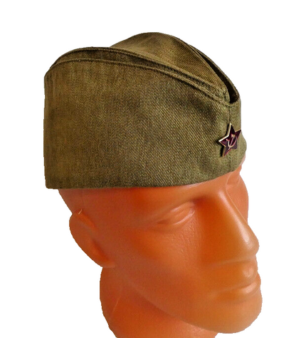 Soviet Russian Army WW2 Great Patriotic War VOV Pilotka Cap Red Green Star Badge