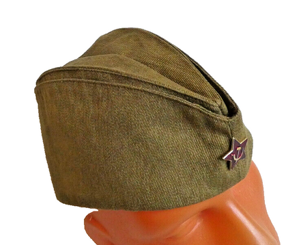 Soviet Russian Army WW2 Great Patriotic War VOV Pilotka Cap Red Green Star Badge