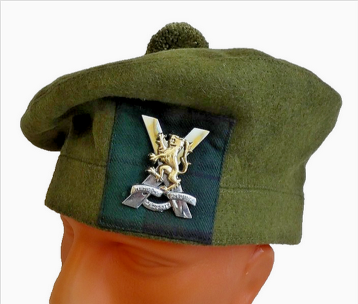 Scottish Tam O Shanter Tailored Hat Cap Bonnet Metal Badge RRS British Army 60 L-XL