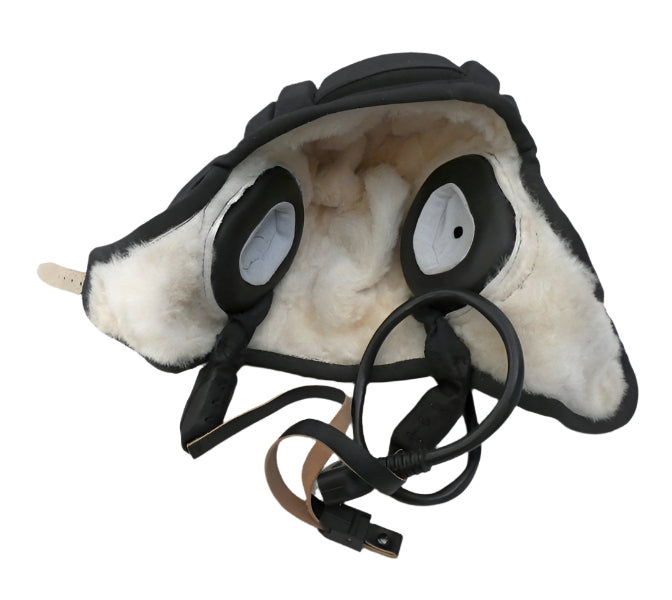 Original USSR Russian Tanker Winter Helmet Sheep Fur Lined 1990 Size 1