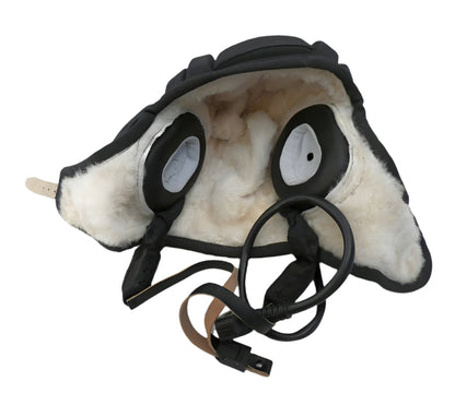 Original USSR Russian Tanker Winter Helmet Sheep Fur Lined 1990 Size 1