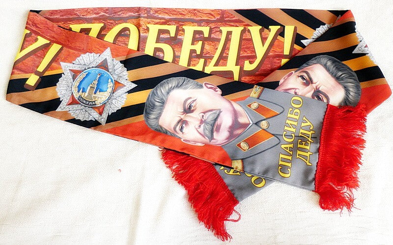 Thank You For The Victory! Silky Double Sided Long Scarf with STALIN 155 cm New