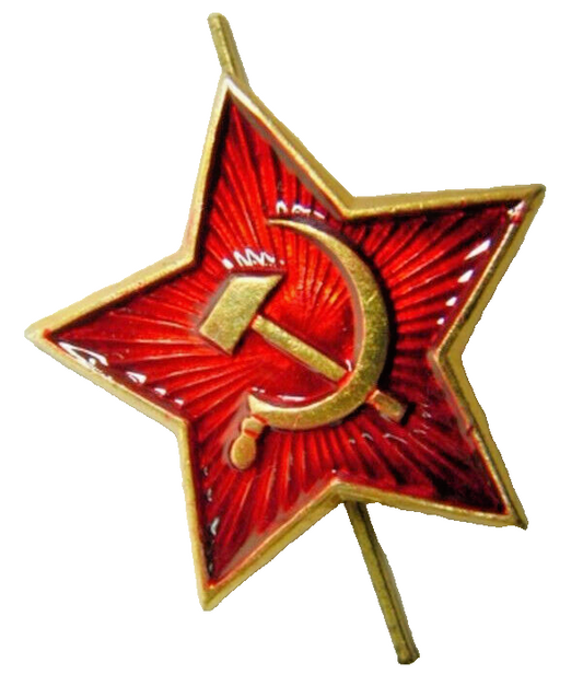 USSR Soviet Russian Army Red Star Soldier Pilotka Cap Hat Badge Metal 25 mm