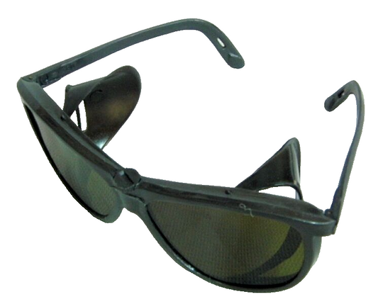 Vintage Sunglasses USSR Made Dark Violet Glass Lenses Folding Side Protectors