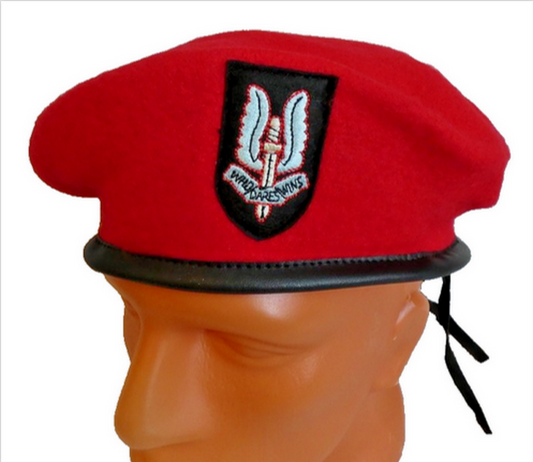 Wool Military Army Style Red Beret Cap Hat SAS Embroidered Badge New Top Quality